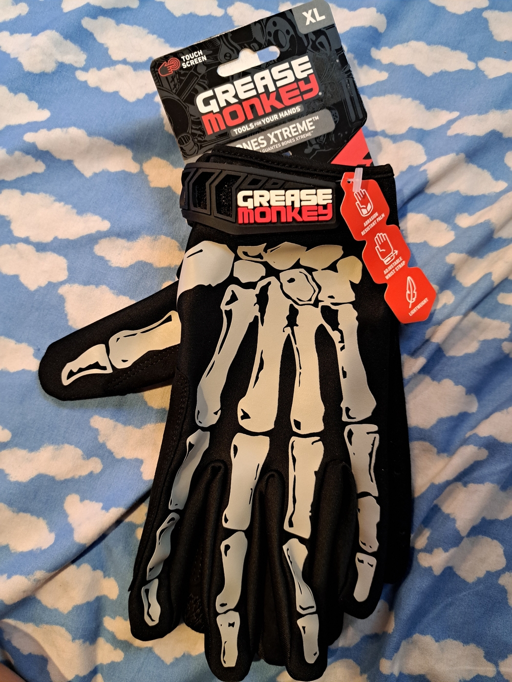 Men’s Black Skeleton Work Gloves - XL